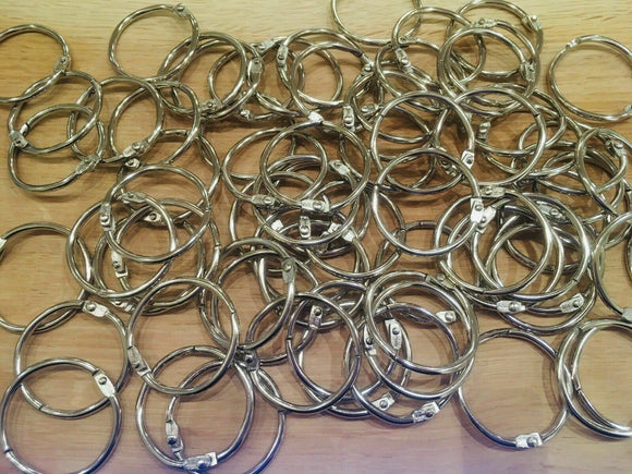 10 x Metal Hinged Bookbinding Ring ~ 32mm diameter
