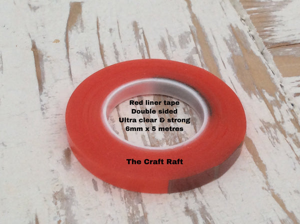 3 Rolls Double Sided Tape Set - 3mm, 6mm, 9mm Widths, Super Strong Red Liner Mounting Tape, 5 Metres Each